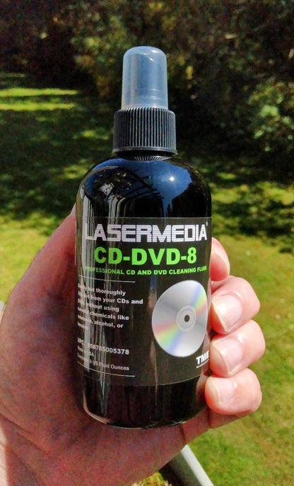 Lasermedia CD/DVD-8 CD and DVD Cleaner 8 Ounce Spray Bottle Model RC-5 Made in USA